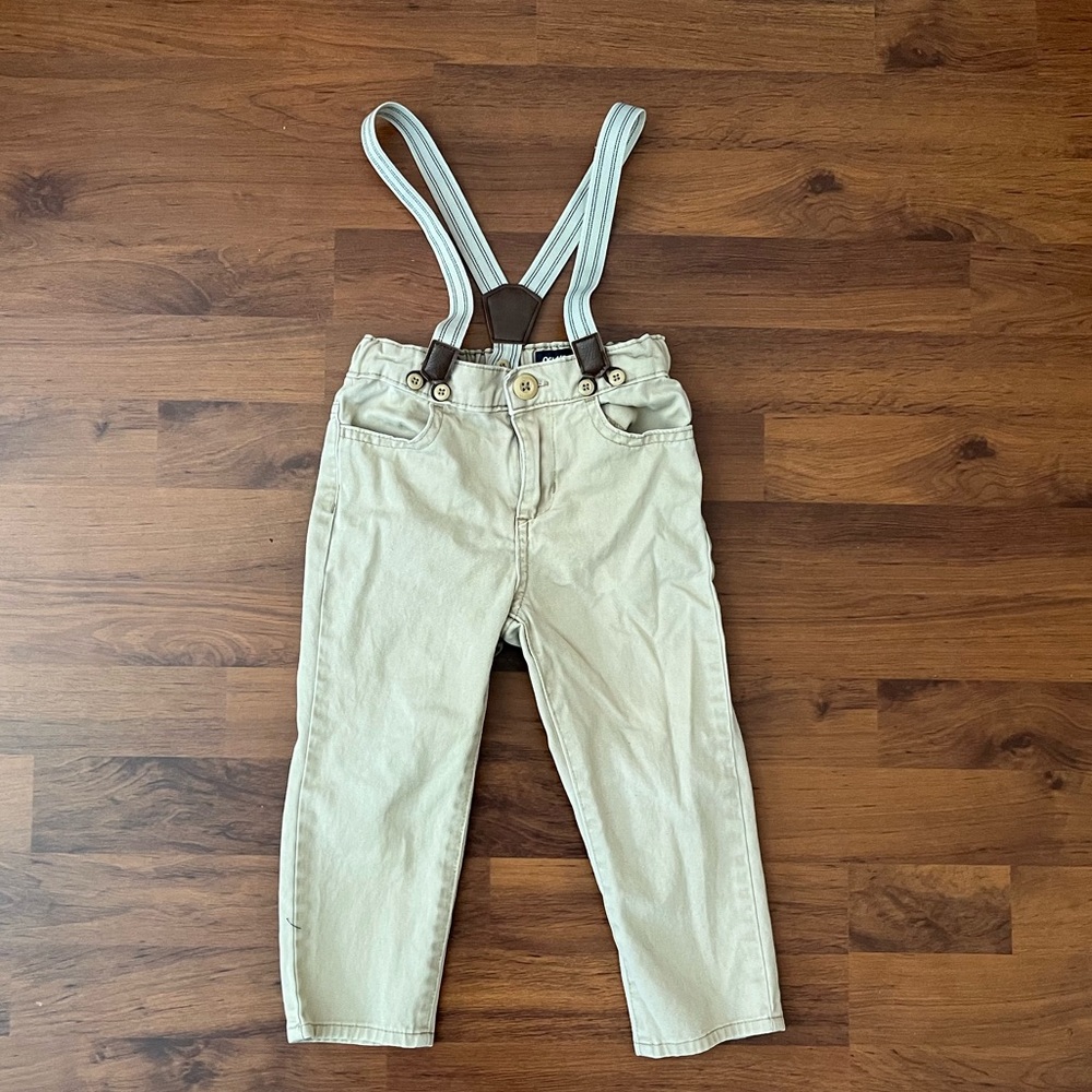 Osh Kosh 3T Suspender khaki pants